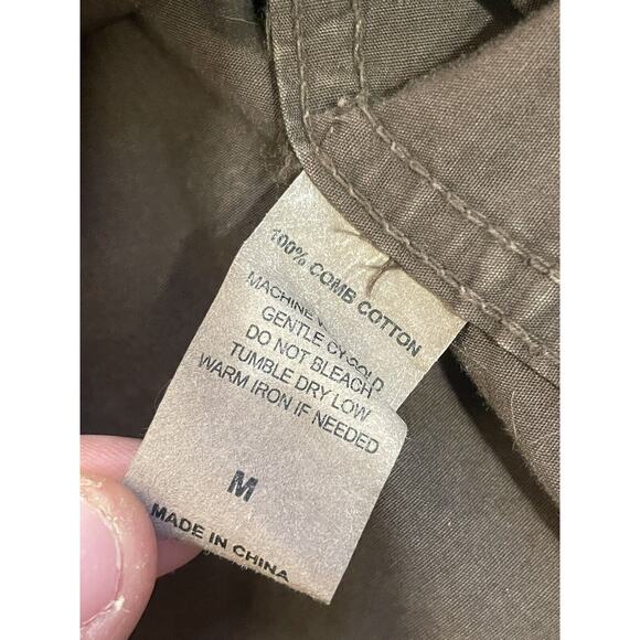 Affliction Gold Lion Brown Long Sleeve Button Up Graphic Print Men's Size M - Picture 9 of 11